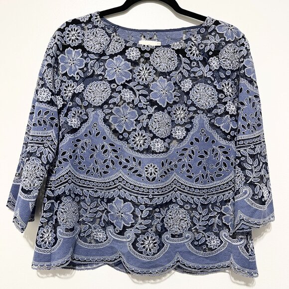 HD in Paris Tops - HD in Paris Anthropologie Womens Sheer Floral Top 2 Fairy Boho Festival Hippie